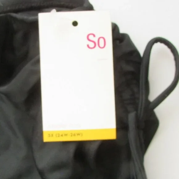 SO Ruched Side High Waist Bikini Bottom Black Juniors Plus Size 3X NWT - Picture 6 of 6